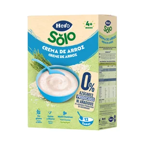 HERO Solo Papilla de crema arroz sin gluten, a partir de 4 meses 220 g.