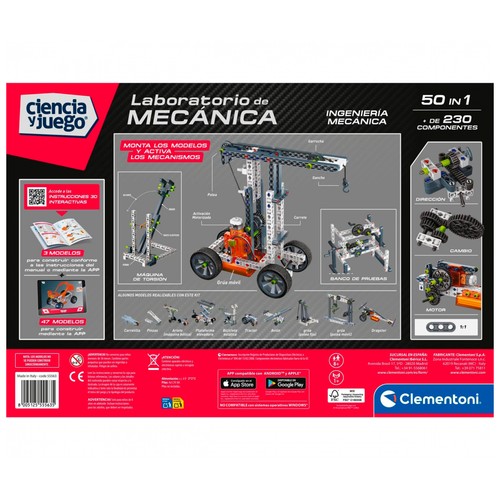 CIENCIA Y JUEGO Laboratorio de mecánica, Juego científico  +8 Años, CLEMENTONI