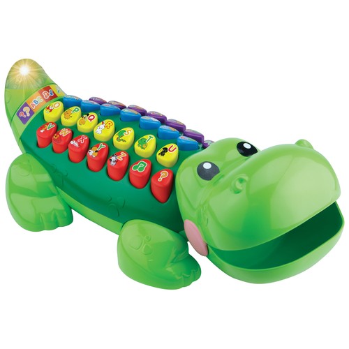 Alfabeto interactivo con luces y sonidos, forma de cocodrilo y 5 modos de juego VTECH.