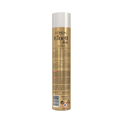 L´ORÉAL PARIS Elnett Laca de pelo con fijación fuerte y acabado satinado 400 ml.