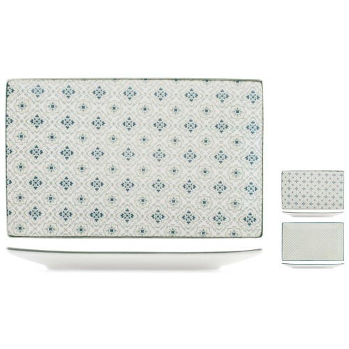 Plato 25,5x16x1,6cm porcelana, rectangular modelo Nora. H&H