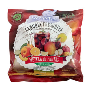 LA CUERVA Mezcla de frutas troceadas y congeladas, especiales para hacer sangria LA CUERVA 300 g.
