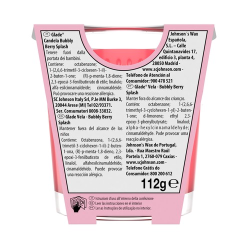 GLADE Vela bubbly berry 112 g.