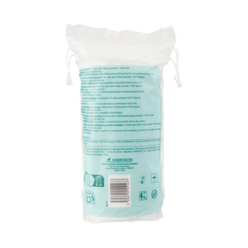 PRODUCTO ALCAMPO Sensitive Discos ovalados desmaquilladores con aloe vera, para pieles sensibles 50 uds.