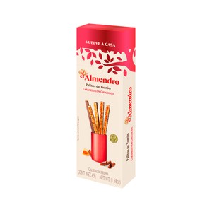 Imagen de EL ALMENDRO Sticks de turron de caramelo y chocolate 45 g.