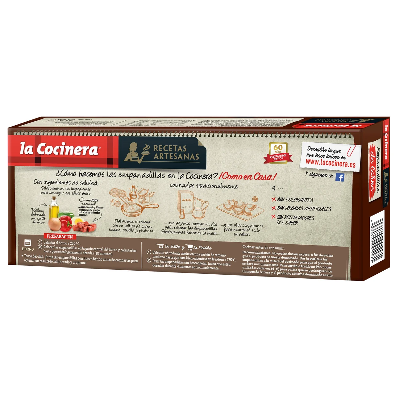 Empanadillas de masa crujiente, rellenas de carne de origen 100% nacional Recetas artesanas 10 uds.