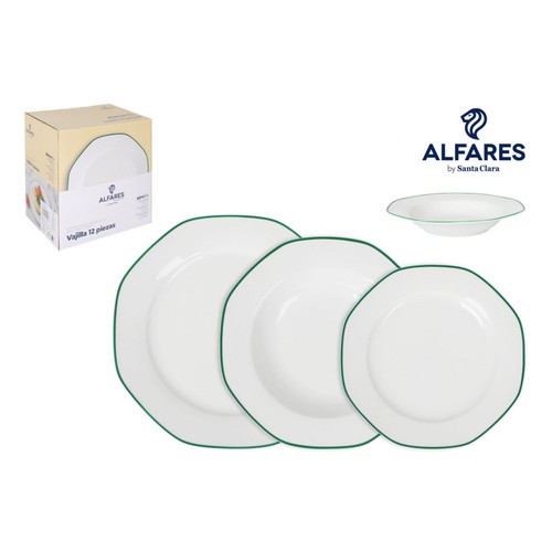 Vajilla 12PCS, color verde alma