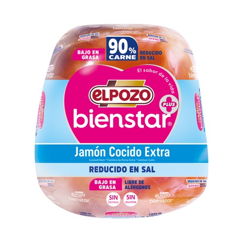 Jamón cocido extra reducido en sal EL POZO Bien star 170 Gramos Aproximados