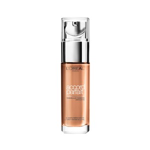 Imagen de L'ORÉAL PARIS Accord Perfect Tono 6N, Base de maquillaje con cobertura media, realza el color sin enmascarar la piel.