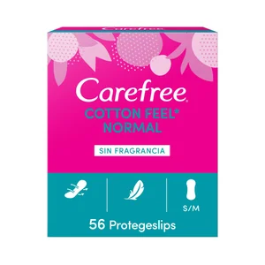CAREFREE Protege slips normales, sin fragancia CAREFREE Cotton 56 uds.