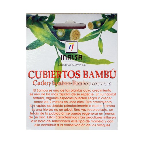 Cuchara de madera de bambú para servir INALSA