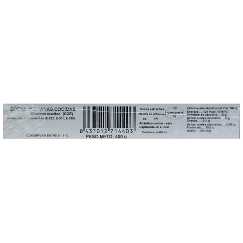 Bocas medianas cocidas 400 g.