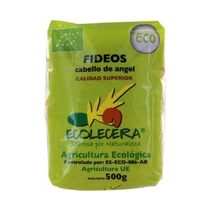 Imagen de ECOLECERA Pasta fideos Cabellines ecológicos ECOLECERA 500 g.