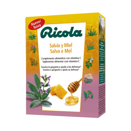 RICOLA Complemento alimenticio con vitamina C, salvia y miel RICOLA 50 g.