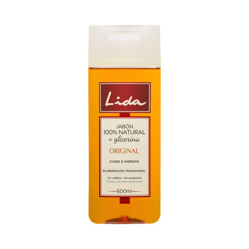 LIDA Jabón líquido, con glicerina 100% natural de glicerina, para baño o ducha LIDA 600 Original ml.