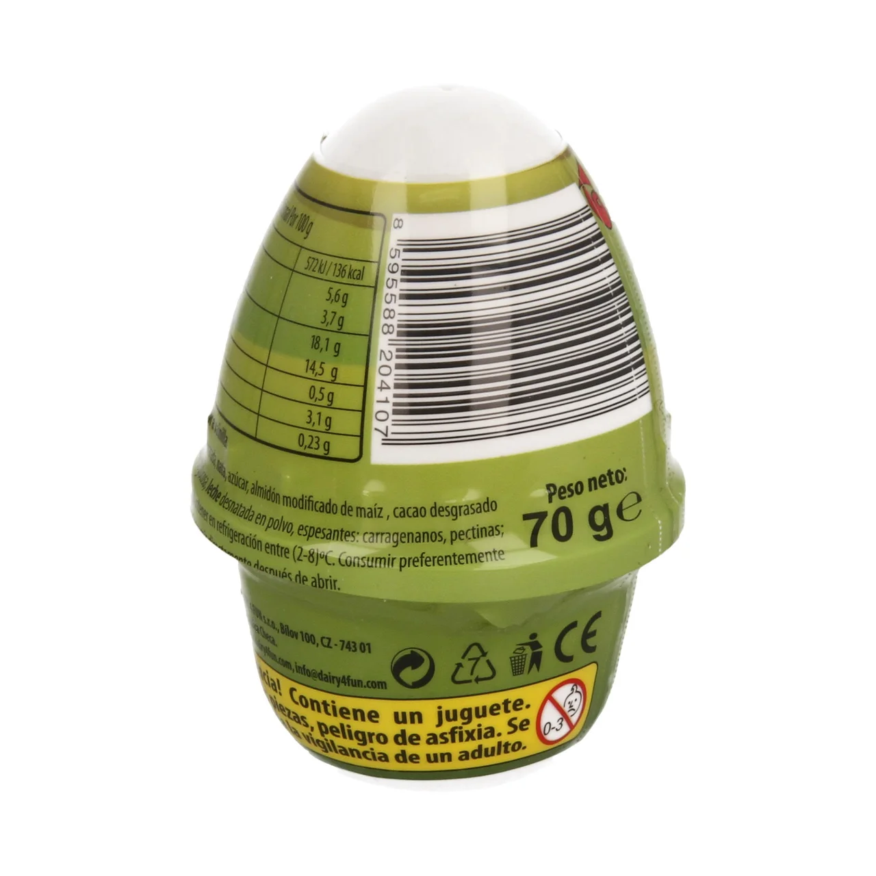 KID"S WORLD Postre de chocolate y vainilla con sorpresa KID"S WORLD 70 g.