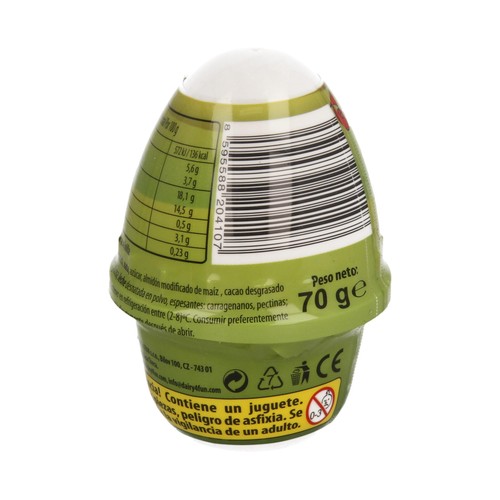 KID"S WORLD Postre de chocolate y vainilla con sorpresa KID"S WORLD 70 g.