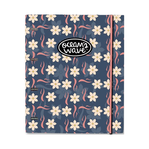 Carpeta de anillas A4 35 mm con recambio 100 hojas + 20 gratis 90 gr 4 taladros con separadores lisos. OCEAN´S WAVE