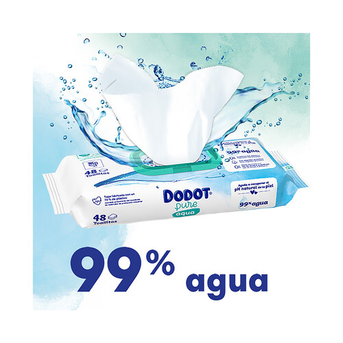 DODOT Aquapure Toallitas húmedas para bebé con un 99% de agua 9 x 48 uds.