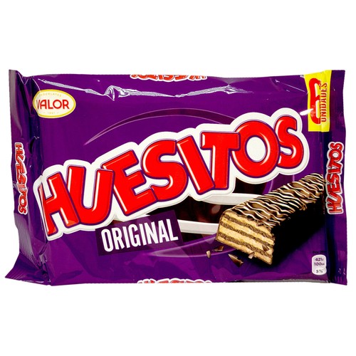 Barritas de barquillo cubierto de chocolate HUESITOS 6 uds. 120 g.