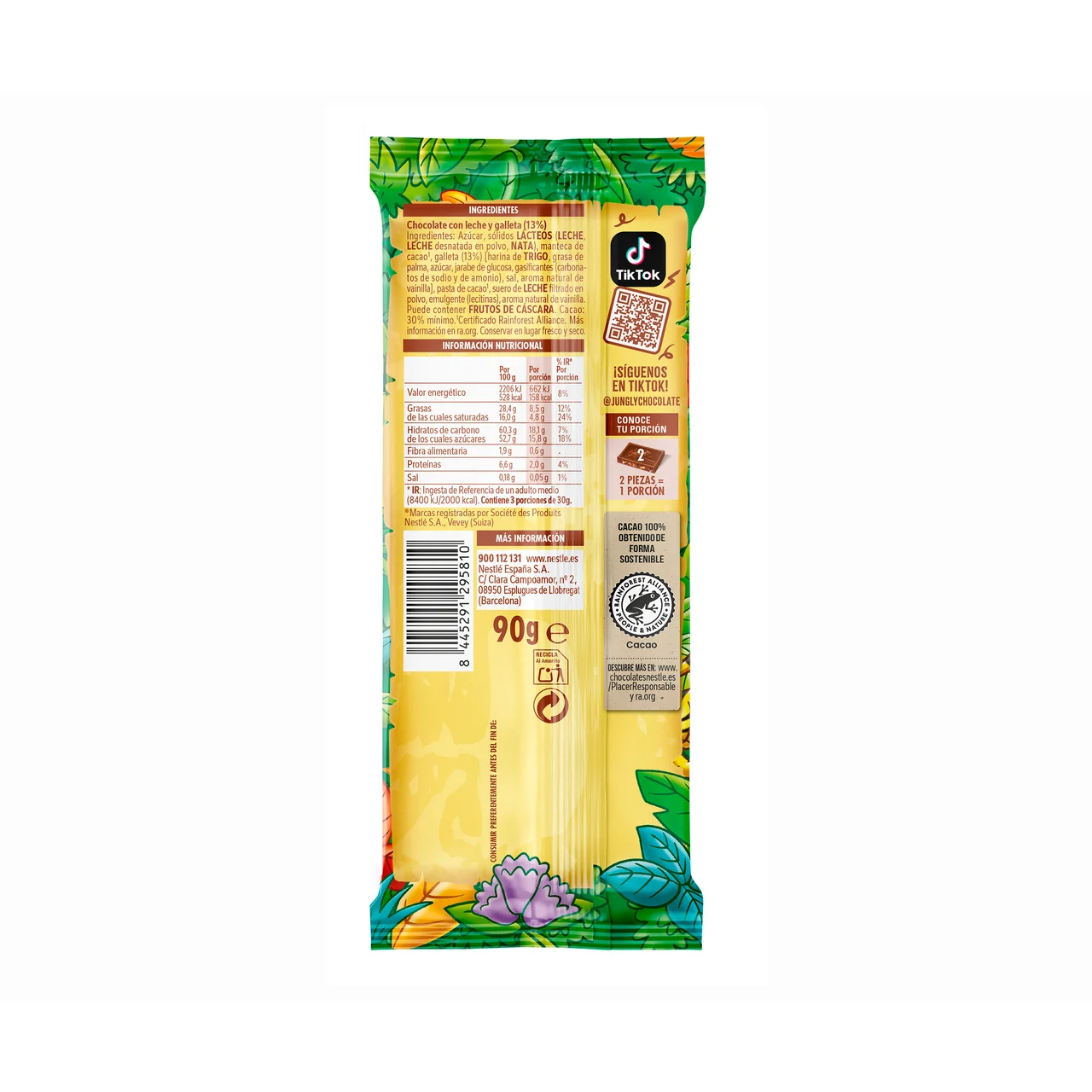 Chocolate con leche y galleta 90 gr.