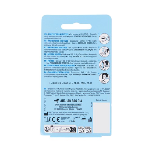 PRODUCTO ALCAMPO Tapones de espuma para oido 8 uds.