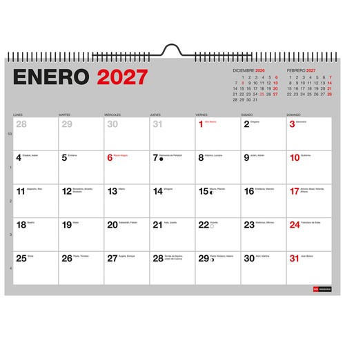 Calendario pared 26-27 A3 18 meses. MIQUELRIUS