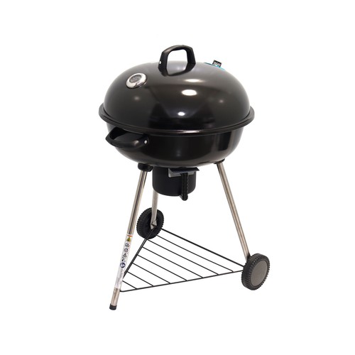 Barbacoa redonda de carbón  con tapa y ruedas, GARDENSTAR
