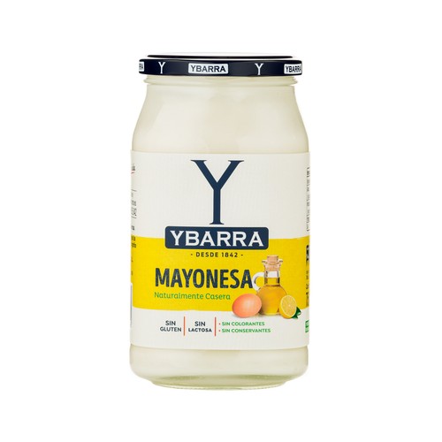 YBARRA Mayonesa, sin conservantes ni colorantes frasco 750 ml.
