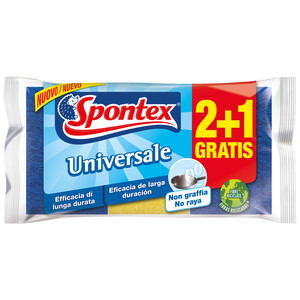 Imagen de SPONTEX Estropajos fibras con esponja, no raya SPONTEX UNIVERSALE 2 + 1 uds.