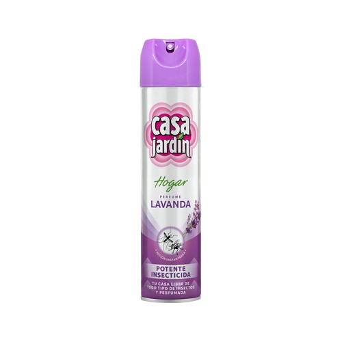 CASA JARDÍN Insecticida aerosol con olor a lavanda para todo tipo de insectos 600 ml.