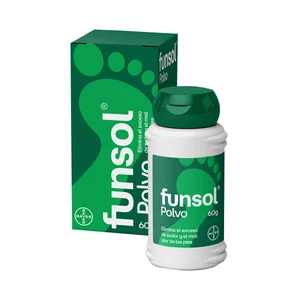 FUNSOL Polvos eliminadores del exceso de sudor y el mal olor en los pies 60 g.