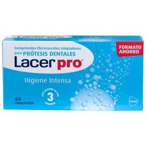LACER Pro Limpiador para prótesis dentales con oxigeno activo 64 uds.