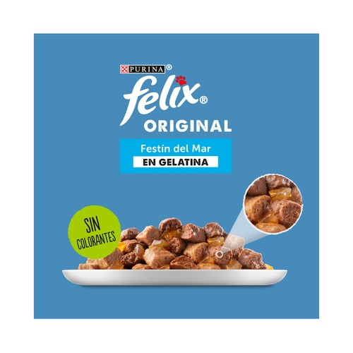 FELIX Al. húmeda gato bolsa selección pescado gelatina 4 x 85 g.