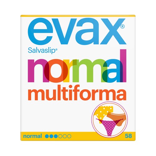 EVAX Salvaslips normales multiforma, para todo tipo de braguitas EVAX 58 uds.