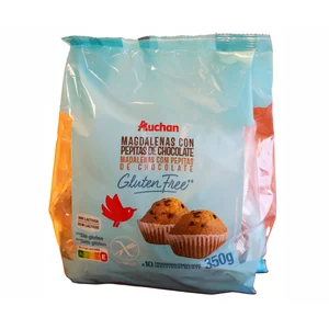 PRODUCTO ALCAMPO Magdalenas con pepitas de chocolate, sin gluten 350 g.