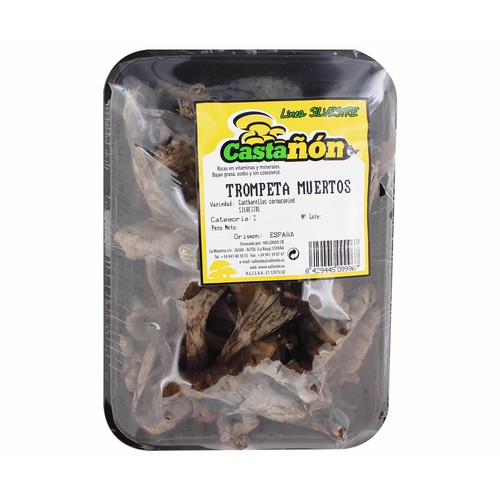 Seta Trompeta de los Muertos (Cantharellus Cornucopioides), bandeja 150 g.