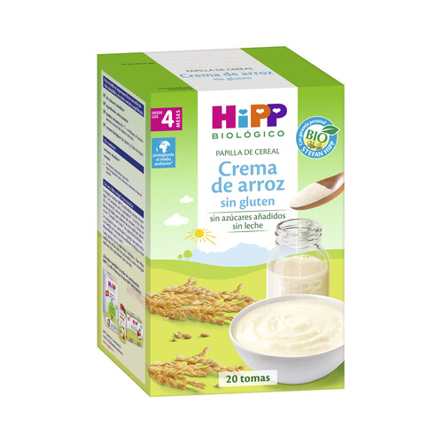 Papilla de crema de arroz a partir de 4 meses HIPP Biológico 20 tomas.