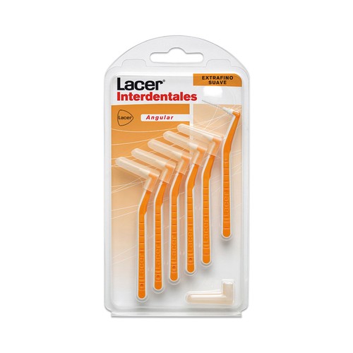 LACER Cepillo interdental extrafino de 0.5 mm, suave y con cabezal en ángulo 6 uds.