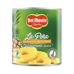 Imagen de DEL MONTE Piña en su jugo cortada en rodajas y sin azúcares añadidos 510 g.