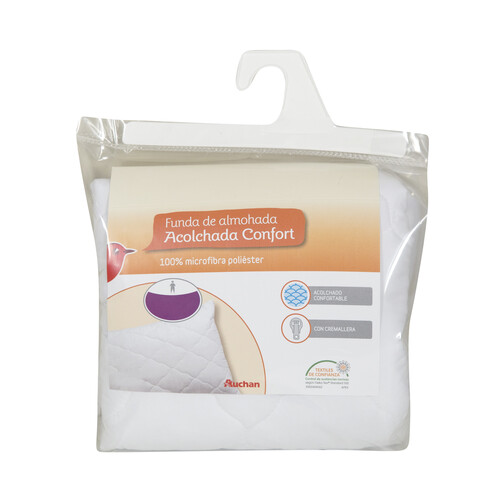 Funda protectora acolchada para almohada 100% microfibra, 135 centímetros PRODUCTO ALCAMPO.