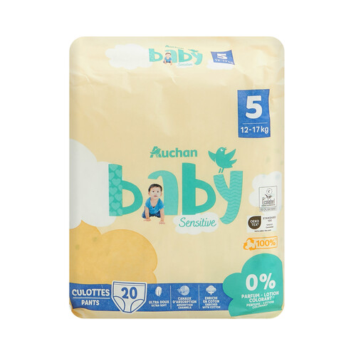 PRODUCTO ALCAMPO Baby sensitive  Pañales talla 5 (12-17 kg) 20 uds.