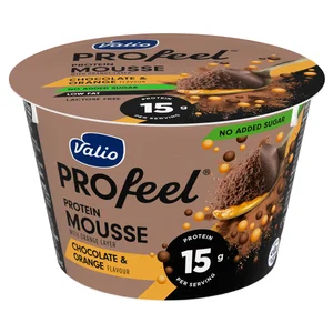 VALIO Profeel protein Mousse de chocolate y naranaja con alto contenido en proteinas 150 g.