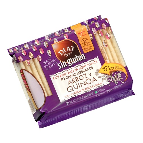 DIAT RADISSON Tostadas ligeras de arroz y quinoa sin gluten 100 g.