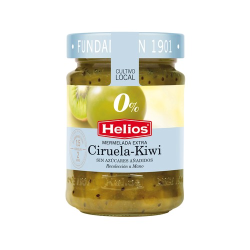 HELIOS Mermelada de ciruela y kiwi diet con stevia, sin azúcares añadidos y sin gluten 280 g.