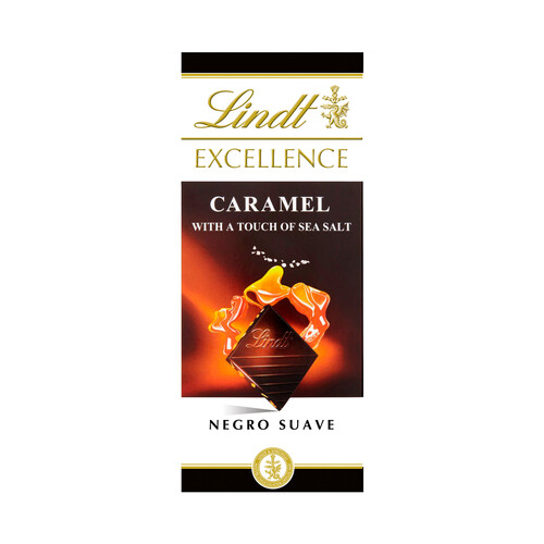 LINDT Excellence Chocolate negro con caramelo sal 100 g.