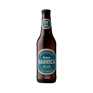 MAHOU BARRICA Cerveza rubia envejecida en barrica, bourbon botella 33 cl.