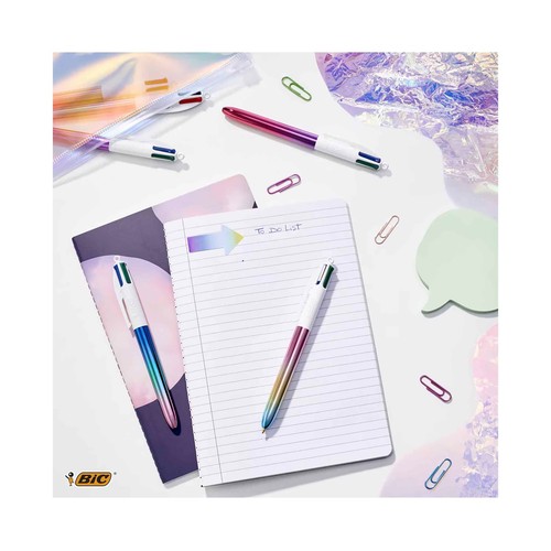 Pack de 3 bolígrafos 4 colores gradient punta media BIC.