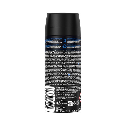 AXE Blue lavender Desodorante en spray para hombre, frescor hasta 72 horas 150 ml.