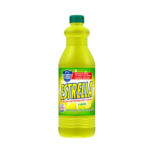 Lejía con detergente olor a limón ESTRELLA 1,43 l.